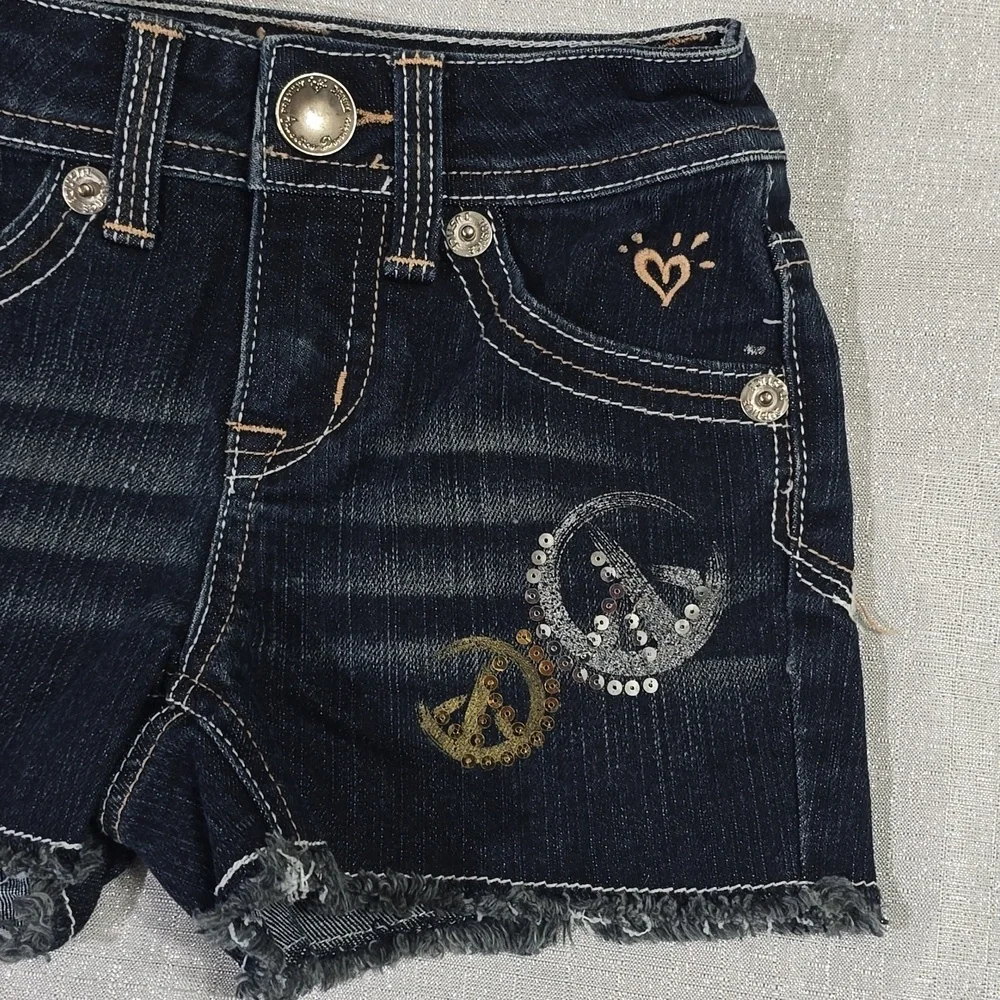 Justice Dark Blue Jean Shorts with Embellishments